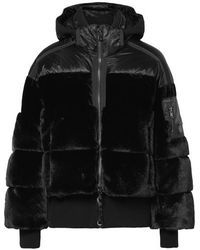 Bogner Veste Oversize En Tissu Technique, Velours, Fourrure Synthétique Et Duvet Duna - Noir