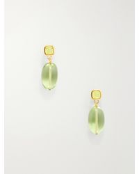 Lizzie Fortunato - Verdant-Plated Glass And Quartz Earrings - Lyst