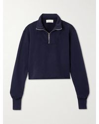 Les Tien - Haley Cropped Cotton-Jersey Sweatshirt - Lyst