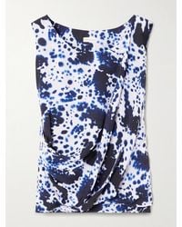 Dries Van Noten - Draped Printed Satin Top - Lyst
