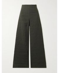 Cortana - Turmalina Metallic Cotton-Blend Wide-Leg Pants - Lyst