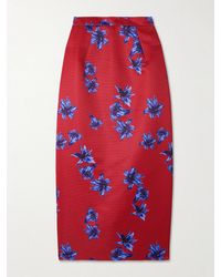 Emilia Wickstead - Lorelei Floral-Print Faille Midi Skirt - Lyst