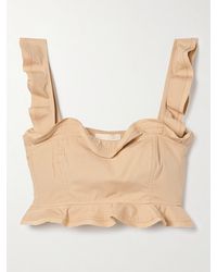 Ulla Johnson - Haut Raccourci En Popeline De Coton À Volants Belle - Lyst
