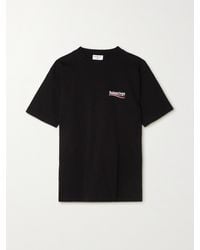 Balenciaga - Oversized Embroidered Cotton-Jersey T-Shirt - Lyst