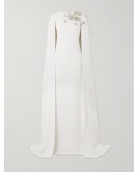 Zuhair Murad - Crystal-Embellished Cape-Effect Cady Gown - Lyst