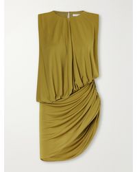 Abadia - Draped Gathered Stretch-Jersey Blouse - Lyst