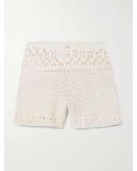 SARA CRISTINA - Playa Pearl-Embellished Crocheted Cotton Shorts - Lyst
