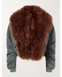 Gucci - Gathered Feather-Trimmed Silk-Duchesse Jacket - Lyst