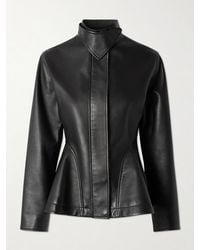 Alaïa - Leather Peplum Jacket - Lyst