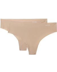 Calvin Klein Invisibles Set Aus Zwei Strings Aus Stretch-jersey - Natur