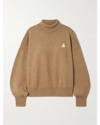 Isabel Marant - Nasha Embroidered Cotton And Wool-Blend Turtleneck Sweater - Lyst