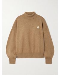 Isabel Marant - Nasha Embroidered Cotton And Wool-Blend Turtleneck Sweater - Lyst
