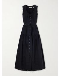 Doen - Hortense Pintucked Embroidered Organic Cotton Midi Dress - Lyst