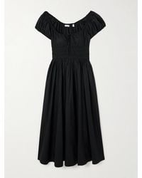 Doen - Quinn Midikleid Aus Biobaumwollpopeline Mit Raffungen Und Bändern - Lyst
