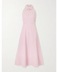 Veronica Beard - Mackey Cotton-Blend Seersucker Halterneck Midi Dress - Lyst