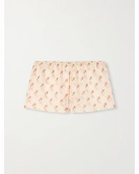 KHAITE - Tilly Floral-Print Silk-Chiffon Shorts - Lyst