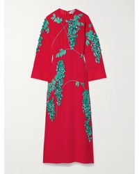 BERNADETTE - Harry Midikleid Aus Crêpe De Chine Aus Seide Mit Verzierungen Und Stickereien - Lyst