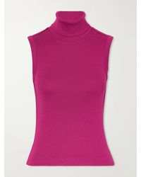Flore Flore - Dinah Ribbed Organic Cotton-Jersey Turtleneck Tank - Lyst