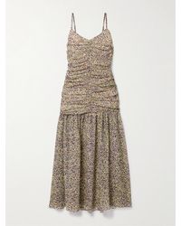 Kika Vargas - Pamela Maxikleid Aus Chiffon Mit Blumenprint Und Rüschen - Lyst