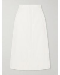 AURALEE - Wool, Cotton And Linen-Blend Skirt - Lyst