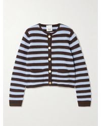 Allude - Striped Wool And Cashmere-Blend Cardigan - Lyst