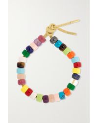 Carolina Bucci Forte Beads Rainbow Set Aus Einem Armband Aus Lurex® Mit Mehreren Steinen Und Details Aus 18 Karat Gold - Mettallic