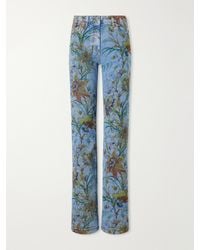 Etro - Floral-Print Straight-Leg Jeans - Lyst