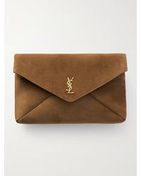 Saint Laurent - Pochette En Daim Cassandre Envelope Xxl - Lyst