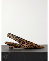 TOTEME - Leopard-Print Calf Hair Wedge Slingback Pumps - Lyst