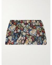 KHAITE - Tilly Floral-Print Silk-Chiffon Shorts - Lyst