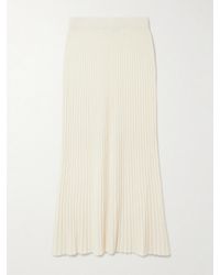 arch4 - Nillie Ribbed Organic Cashmere Midi Skirt - Lyst
