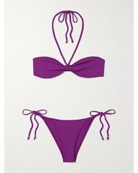 Lisa Marie Fernandez - Embellished Crepe Halterneck Bikini - Lyst