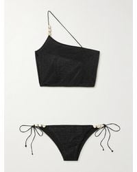 Oséree - One-Shoulder Embellished Metallic Bikini - Lyst
