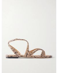 Jimmy Choo - Ayla Snake-Effect Leather Sandals - Lyst