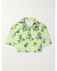 Emilia Wickstead - Natalie Cropped Floral-Print Cotton-Poplin Shirt - Lyst