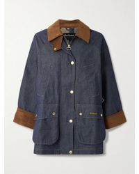 Barbour - Asker Cotton Corduroy-Trimmed Denim Jacket - Lyst