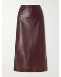 Veronica de Piante - Gisele Paneled Leather Midi Skirt - Lyst