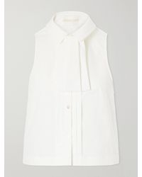 ShuShu/Tong - Tie-Detailed Cotton-Poplin Blouse - Lyst