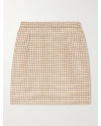 Alessandra Rich - Checked Sequin-Embellished Metallic Tweed Mini Skirt - Lyst