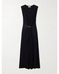 Sportmax - Gathered Embellished Stretch-Jersey Maxi Dress - Lyst