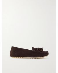 Loro Piana - Tasseled Suede Collapsible-Heel Loafers - Lyst