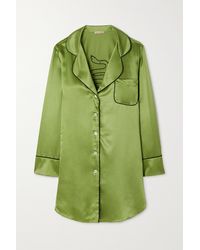 Damen Bekleidung Nachtwäsche Nachthemden und Schlafshirts Morgan Lane Stacy Nachthemd Aus Satin Mit Applikation in Grün 