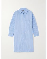 Jil Sander - Embroidered Striped Cotton-Poplin Shirt - Lyst