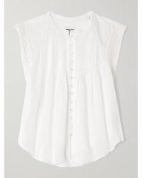 Isabel Marant - Gresia Bluse Aus Baumwoll-Voile Mit Biesen Und Häkelbesätzen - Lyst