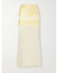Rabanne - Satin-Jersey Lace-Trimmed Maxi Skirt - Lyst