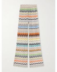 Missoni - Striped Crochet-Knit Wide-Leg Pants - Lyst