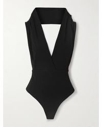Balmain - Hooded Open-Back Draped Jersey Bodysuit - Lyst