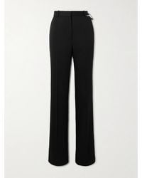 Versace - Embellished Cutout Wool-Blend Slim-Leg Pants - Lyst