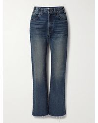 Nili Lotan - Calla Distressed Mid-Rise Straight-Leg Jeans - Lyst