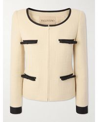 Valentino Garavani - Crepe-Trimmed Wool-Blend Tweed Jacket - Lyst